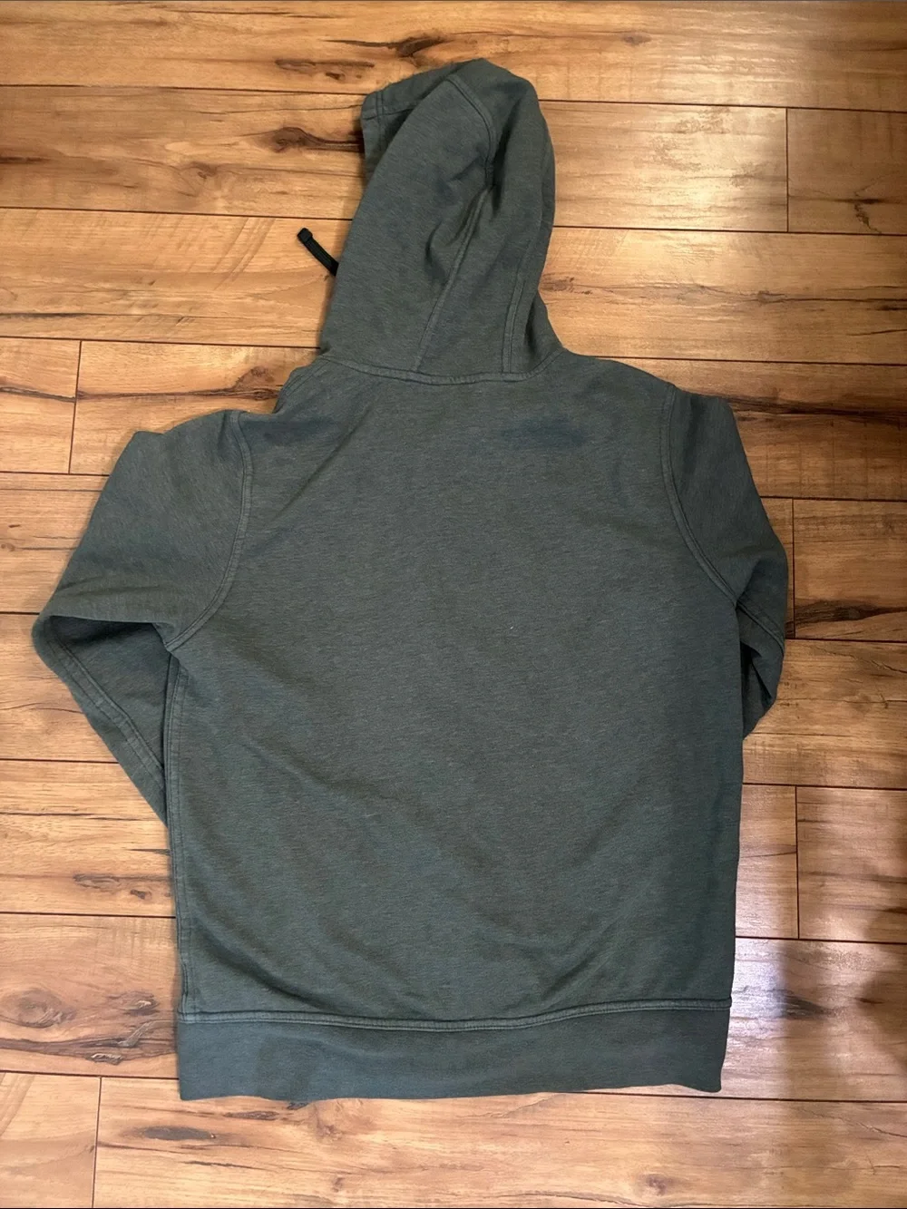 The North Face Olive Green Full-Zip Hoodie with Yellow Logo